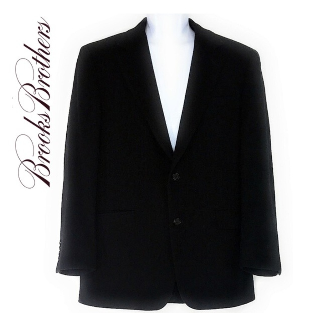 BROOKS BROTHERS Black Wool Suit Jacket Sz 40R
